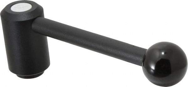 KIPP - 1/2-13, 1.3" Hub Diam, Steel Heavy Duty Adjustable Tension Lever with Internal Thread - 5.3" OAL, 1.85" High, 0.91" Hole Depth - USA Tool & Supply