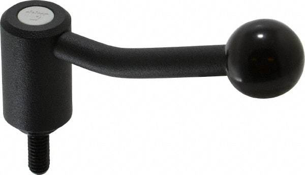 KIPP - 5/16-18, 0.94" Hub Diam, Steel Threaded Stud Adjustable Tension Lever with 20° Handle - 0.78" Stud Length, 3.46" OAL, 2.3" High - USA Tool & Supply