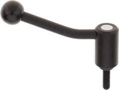 KIPP - 5/16-18, 0.94" Hub Diam, Steel Threaded Stud Adjustable Tension Lever with 20° Handle - 0.98" Stud Length, 3.46" OAL, 2.3" High - USA Tool & Supply