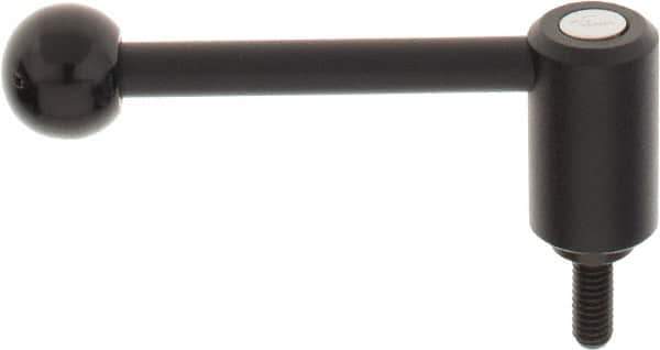 KIPP - 5/16-18, 0.94" Hub Diam, Steel Threaded Stud Adjustable Tension Lever with 0° Handle - 0.78" Stud Length, 3.62" OAL, 1.46" High - USA Tool & Supply