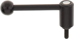 KIPP - 5/16-18, 0.94" Hub Diam, Steel Threaded Stud Adjustable Tension Lever with 0° Handle - 0.78" Stud Length, 3.62" OAL, 1.46" High - USA Tool & Supply