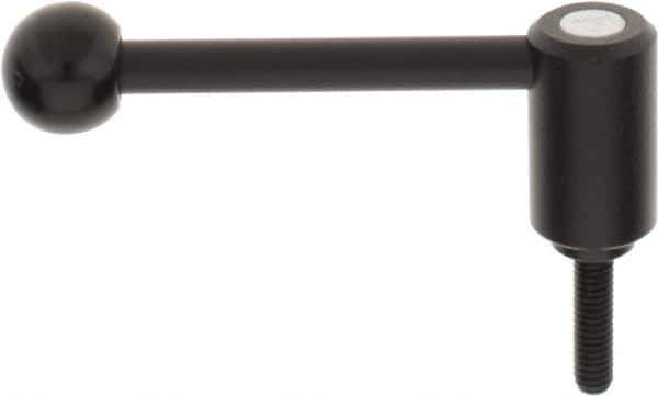 KIPP - 5/16-18, 0.94" Hub Diam, Steel Threaded Stud Adjustable Tension Lever with 0° Handle - 1.18" Stud Length, 3.62" OAL, 1.46" High - USA Tool & Supply