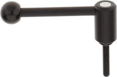 KIPP - 5/16-18, 0.94" Hub Diam, Steel Threaded Stud Adjustable Tension Lever with 0° Handle - 1.57" Stud Length, 3.62" OAL, 1.46" High - USA Tool & Supply