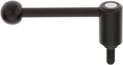 KIPP - 3/8-16, 0.94" Hub Diam, Steel Threaded Stud Adjustable Tension Lever with 0° Handle - 0.78" Stud Length, 3.62" OAL, 1.46" High - USA Tool & Supply