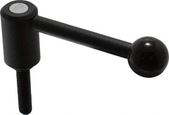 KIPP - 3/8-16, 0.94" Hub Diam, Steel Threaded Stud Adjustable Tension Lever with 0° Handle - 1.57" Stud Length, 3.62" OAL, 1.46" High - USA Tool & Supply