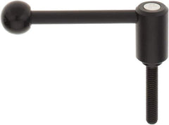 KIPP - 3/8-16, 0.94" Hub Diam, Steel Threaded Stud Adjustable Tension Lever with 0° Handle - 1.97" Stud Length, 3.62" OAL, 1.46" High - USA Tool & Supply