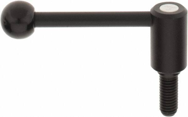KIPP - 1/2-13, 0.94" Hub Diam, Steel Threaded Stud Adjustable Tension Lever with 0° Handle - 1.18" Stud Length, 3.62" OAL, 1.46" High - USA Tool & Supply