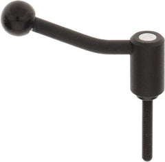 KIPP - M8 x 1.25, 0.94" Hub Diam, Steel Threaded Stud Adjustable Tension Lever with 20° Handle - 1.97" Stud Length, 3.46" OAL, 2.3" High - USA Tool & Supply