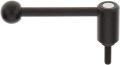 KIPP - M8 x 1.25, 0.94" Hub Diam, Steel Threaded Stud Adjustable Tension Lever with 0° Handle - 0.98" Stud Length, 3.62" OAL, 1.46" High - USA Tool & Supply