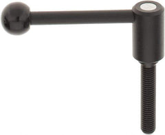 KIPP - M12 x 1.75, 0.94" Hub Diam, Steel Threaded Stud Adjustable Tension Lever with 0° Handle - 2.36" Stud Length, 3.62" OAL, 1.46" High - USA Tool & Supply