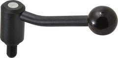 KIPP - 1/2-13, 1.1" Hub Diam, Steel Threaded Stud Adjustable Tension Lever with 20° Handle - 0.78" Stud Length, 4.17" OAL, 2.7" High - USA Tool & Supply