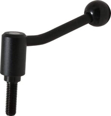 KIPP - 1/2-13, 1.1" Hub Diam, Steel Threaded Stud Adjustable Tension Lever with 20° Handle - 1.57" Stud Length, 4.17" OAL, 2.7" High - USA Tool & Supply