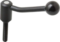 KIPP - 1/2-13, 1.1" Hub Diam, Steel Threaded Stud Adjustable Tension Lever with 20° Handle - 2.36" Stud Length, 4.17" OAL, 2.7" High - USA Tool & Supply