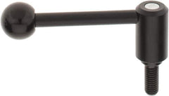 KIPP - 1/2-13, 1.1" Hub Diam, Steel Threaded Stud Adjustable Tension Lever with 0° Handle - 1.18" Stud Length, 4.37" OAL, 1.65" High - USA Tool & Supply