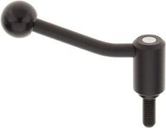 KIPP - M12 x 1.75, 1.1" Hub Diam, Steel Threaded Stud Adjustable Tension Lever with 20° Handle - 1.18" Stud Length, 4.17" OAL, 2.7" High - USA Tool & Supply