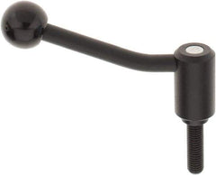KIPP - M12 x 1.75, 1.1" Hub Diam, Steel Threaded Stud Adjustable Tension Lever with 20° Handle - 1.57" Stud Length, 4.17" OAL, 2.7" High - USA Tool & Supply