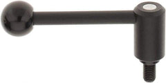 KIPP - M12 x 1.75, 1.1" Hub Diam, Steel Threaded Stud Adjustable Tension Lever with 0° Handle - 0.78" Stud Length, 4.37" OAL, 1.65" High - USA Tool & Supply