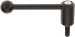 KIPP - 1/2-13, 1.3" Hub Diam, Steel Threaded Stud Adjustable Tension Lever with 0° Handle - 1.18" Stud Length, 5.3" OAL, 1.85" High - USA Tool & Supply