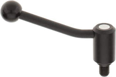 KIPP - 5/8-11, 1.3" Hub Diam, Steel Threaded Stud Adjustable Tension Lever with 20° Handle - 0.78" Stud Length, 5.06" OAL, 3.19" High - USA Tool & Supply
