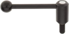 KIPP - 5/8-11, 1.3" Hub Diam, Steel Threaded Stud Adjustable Tension Lever with 0° Handle - 1.18" Stud Length, 5.3" OAL, 1.85" High - USA Tool & Supply