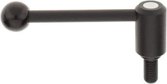 KIPP - M16 x 2.0, 1.3" Hub Diam, Steel Threaded Stud Adjustable Tension Lever with 0° Handle - 1.18" Stud Length, 5.3" OAL, 1.85" High - USA Tool & Supply