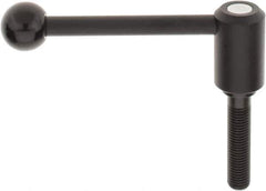 KIPP - M16 x 2.0, 1.3" Hub Diam, Steel Threaded Stud Adjustable Tension Lever with 0° Handle - 2-3/4" Stud Length, 5.3" OAL, 1.85" High - USA Tool & Supply