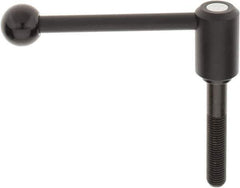 KIPP - M16 x 2.0, 1.3" Hub Diam, Steel Threaded Stud Adjustable Tension Lever with 0° Handle - 3.54" Stud Length, 5.3" OAL, 1.85" High - USA Tool & Supply