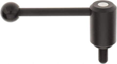 KIPP - 5/8-11, 1.61" Hub Diam, Steel Threaded Stud Adjustable Tension Lever with 0° Handle - 1.18" Stud Length, 5.3" OAL, 2.22" High - USA Tool & Supply