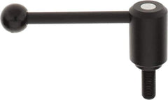 KIPP - M16 x 2.0, 1.61" Hub Diam, Steel Threaded Stud Adjustable Tension Lever with 0° Handle - 1.57" Stud Length, 5.3" OAL, 2.22" High - USA Tool & Supply