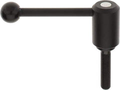 KIPP - M16 x 2.0, 1.61" Hub Diam, Steel Threaded Stud Adjustable Tension Lever with 0° Handle - 2-3/4" Stud Length, 5.3" OAL, 2.22" High - USA Tool & Supply