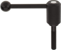 KIPP - M16 x 2.0, 1.61" Hub Diam, Steel Threaded Stud Adjustable Tension Lever with 0° Handle - 3.15" Stud Length, 5.3" OAL, 2.22" High - USA Tool & Supply