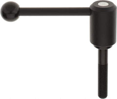 KIPP - M16 x 2.0, 1.61" Hub Diam, Steel Threaded Stud Adjustable Tension Lever with 0° Handle - 3.54" Stud Length, 5.3" OAL, 2.22" High - USA Tool & Supply