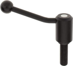 KIPP - M20 x 2.5, 1.61" Hub Diam, Steel Threaded Stud Adjustable Tension Lever with 20° Handle - 2.36" Stud Length, 5.06" OAL, 3.52" High - USA Tool & Supply