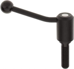 KIPP - M20 x 2.5, 1.61" Hub Diam, Steel Threaded Stud Adjustable Tension Lever with 20° Handle - 2-3/4" Stud Length, 5.06" OAL, 3.52" High - USA Tool & Supply