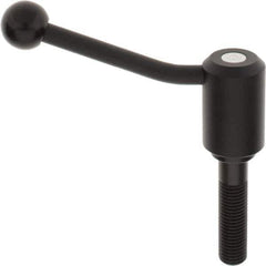 KIPP - M20 x 2.5, 1.61" Hub Diam, Steel Threaded Stud Adjustable Tension Lever with 20° Handle - 3.15" Stud Length, 5.06" OAL, 3.52" High - USA Tool & Supply
