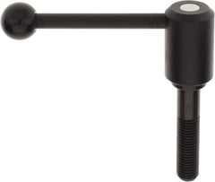KIPP - M20 x 2.5, 1.61" Hub Diam, Steel Threaded Stud Adjustable Tension Lever with 0° Handle - 3.54" Stud Length, 5.3" OAL, 2.22" High - USA Tool & Supply