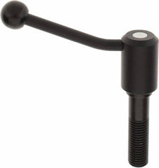 KIPP - M24 x 3.0, 1.61" Hub Diam, Steel Threaded Stud Adjustable Tension Lever with 20° Handle - 3.54" Stud Length, 5.06" OAL, 3.52" High - USA Tool & Supply