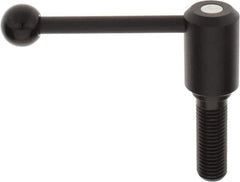 KIPP - M24 x 3.0, 1.61" Hub Diam, Steel Threaded Stud Adjustable Tension Lever with 0° Handle - 2-3/4" Stud Length, 5.3" OAL, 2.22" High - USA Tool & Supply