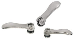 KIPP - #10-32, 0.59" Hub Diam, Stainless Steel Adjustable Clamping Handle - USA Tool & Supply