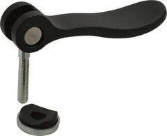 KIPP - #10-32, 0.59" Hub Diam, Black Powder Coat Cast Aluminum Adjustable Clamping Handle - 0.78" Stud Length - USA Tool & Supply