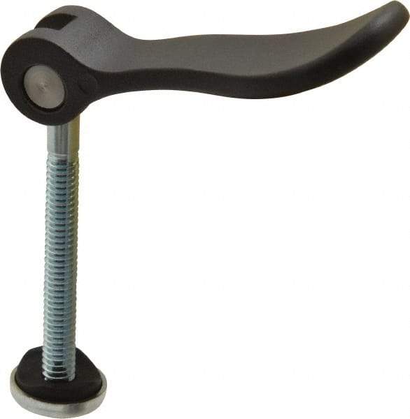 KIPP - 1/4-20, 0.59" Hub Diam, Black Powder Coat Cast Aluminum Adjustable Clamping Handle - 1.96" Stud Length - USA Tool & Supply