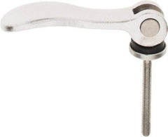 KIPP - #10-32, 0.59" Hub Diam, Stainless Steel Adjustable Clamping Handle - 1.57" Stud Length - USA Tool & Supply