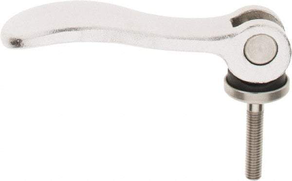 KIPP - M5 x 0.8, 0.59" Hub Diam, Stainless Steel Adjustable Clamping Handle - 0.78" Stud Length - USA Tool & Supply