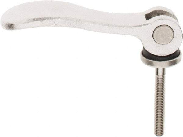 KIPP - M5 x 0.8, 0.59" Hub Diam, Stainless Steel Adjustable Clamping Handle - 1.18" Stud Length - USA Tool & Supply