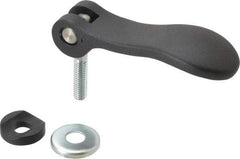 KIPP - 5/16-18, 0.94" Hub Diam, Black Powder Coat Cast Aluminum Adjustable Clamping Handle - 0.99" Stud Length - USA Tool & Supply