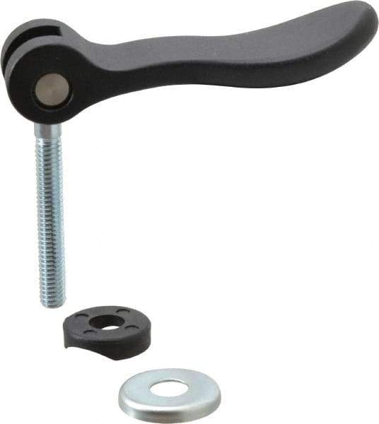 KIPP - 5/16-18, 0.94" Hub Diam, Black Powder Coat Cast Aluminum Adjustable Clamping Handle - 1.96" Stud Length - USA Tool & Supply