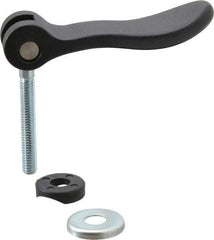 KIPP - 5/16-18, 0.94" Hub Diam, Black Powder Coat Cast Aluminum Adjustable Clamping Handle - 1.96" Stud Length - USA Tool & Supply