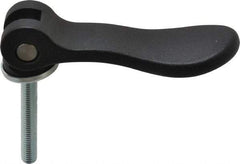 KIPP - M8 x 1.25, 0.94" Hub Diam, Black Powder Coat Cast Aluminum Adjustable Clamping Handle - 1.96" Stud Length - USA Tool & Supply