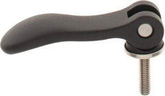 KIPP - 5/16-18, 0.94" Hub Diam, Black Powder Coat Aluminum (Stainless Steel Inserts) Adjustable Clamping Handle - 1.18" Stud Length - USA Tool & Supply