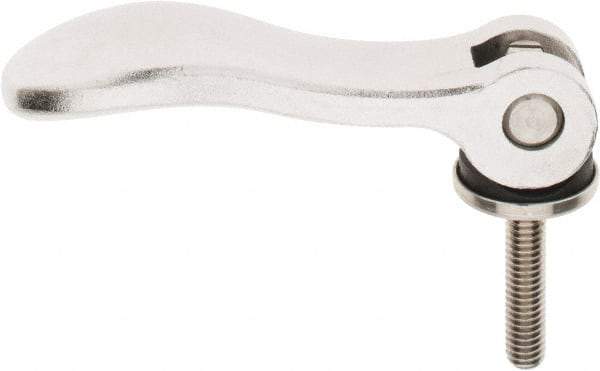 KIPP - 5/16-18, 1.06" Hub Diam, Stainless Steel Adjustable Clamping Handle - 1.57" Stud Length - USA Tool & Supply